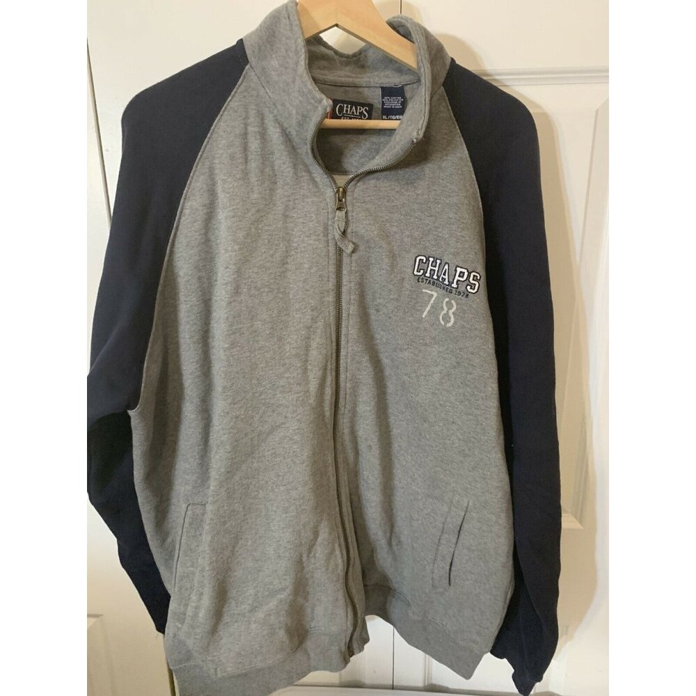 Chaps Ralph Lauren Full Zip Jacket Men’s Sz XL Gray Blue Heavy 1978 - Picture 8 of 9